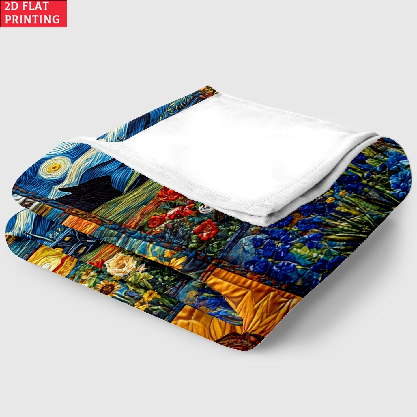 GiftoLuck Van Gogh Starry Sky Printed Flannel Blanket