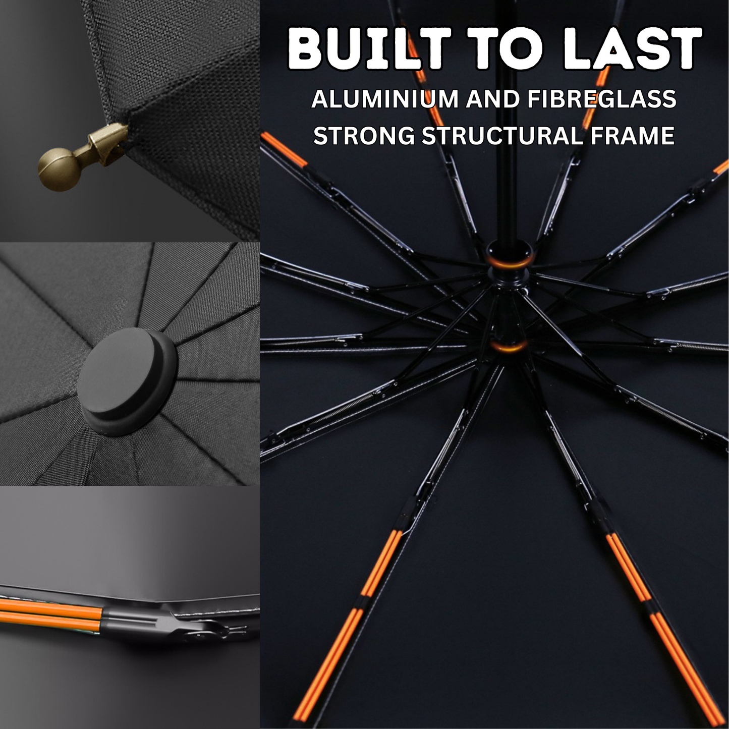 Classic Auto-Opening Umbrella 12-Rib Frame Wooden Handle