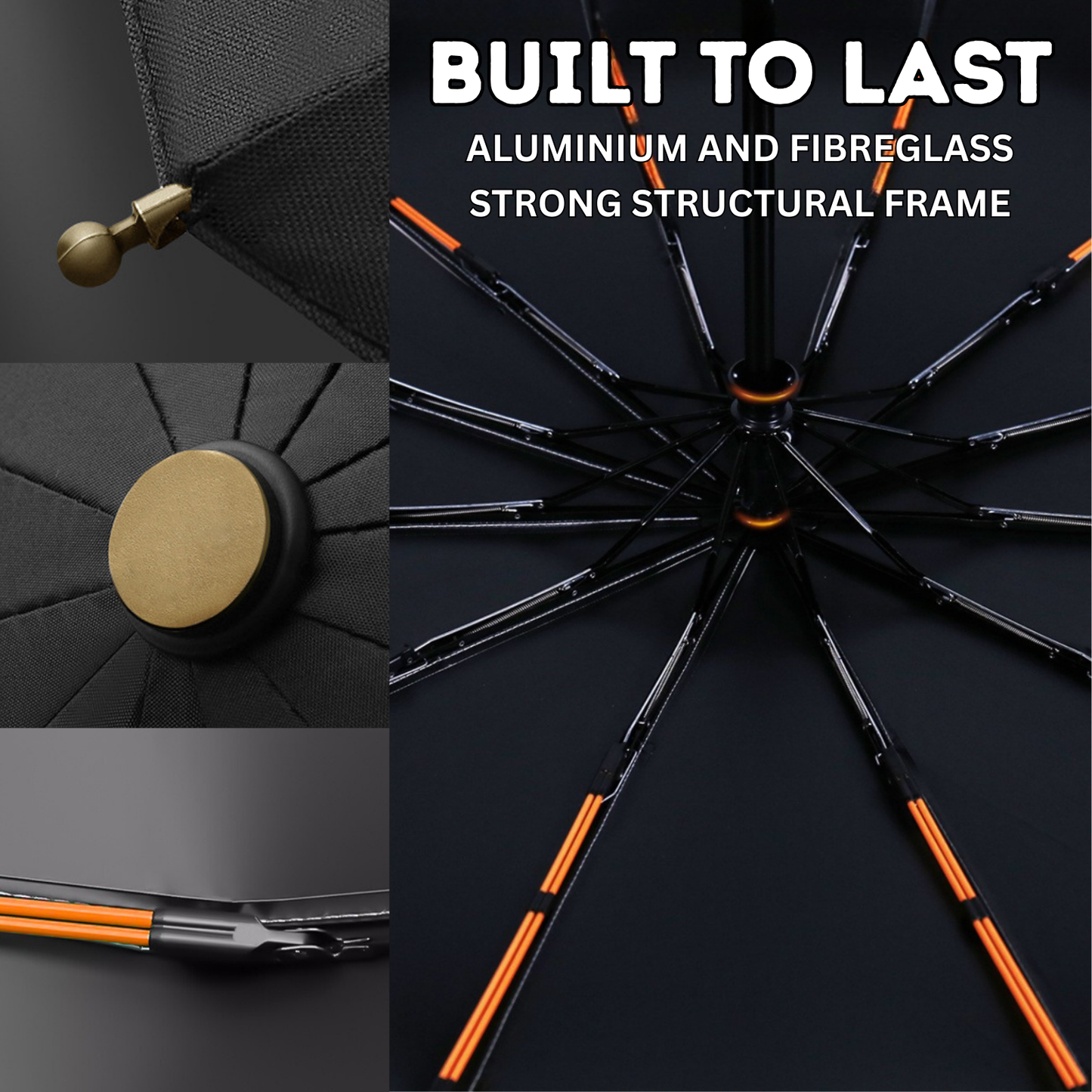 Classic Auto-Opening Umbrella 12-Rib Frame Wooden Handle