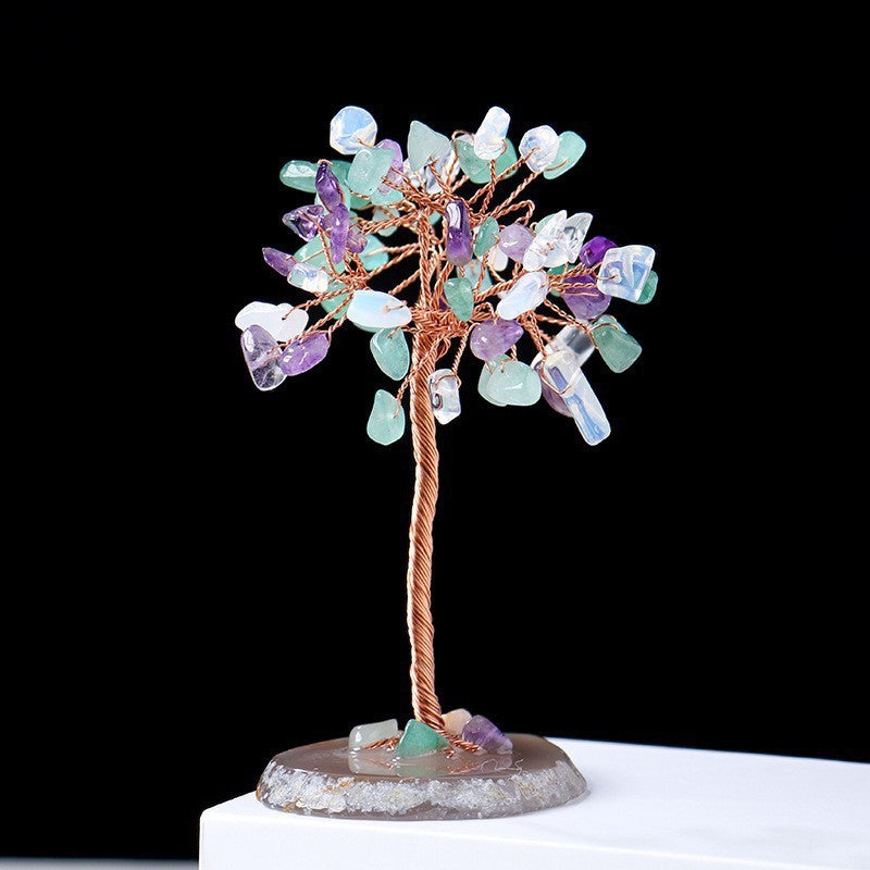 Giftoluck Natural Colorful Crystal Gravel Feng Shui Tree