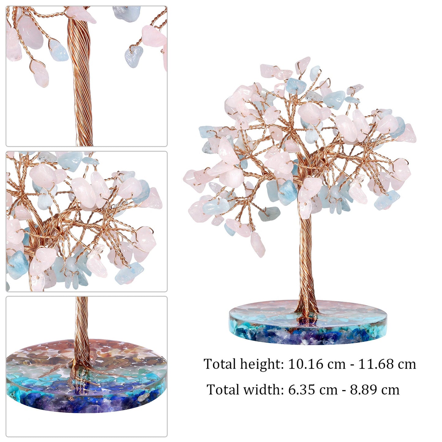 Giftoluck Chakra Gravel Round Base Feng Shui Tree
