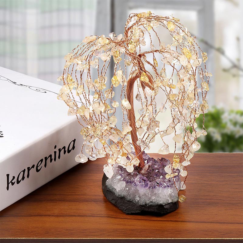 GiftoLuck Natural Crystal Stone Feng Shui Tree