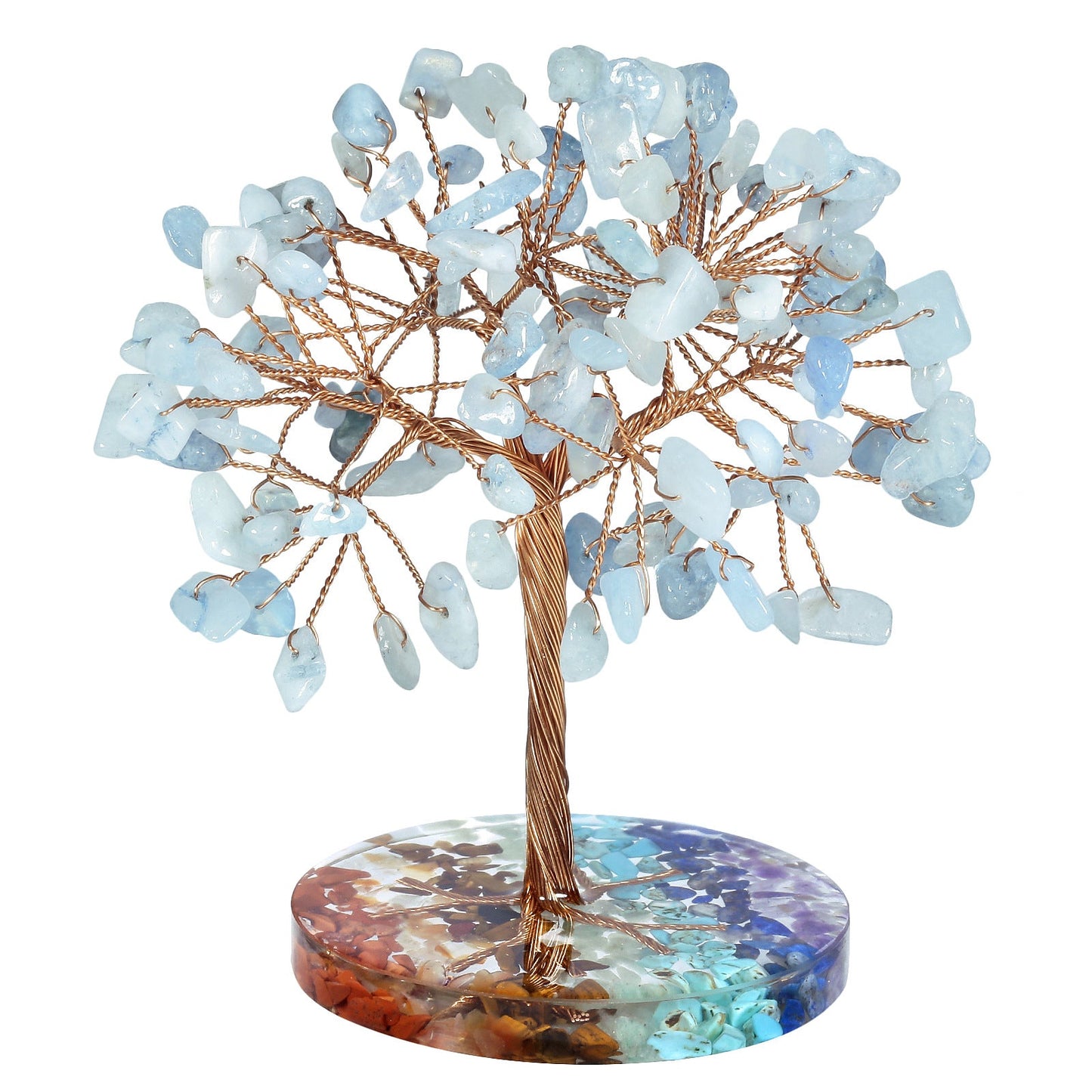 Giftoluck Chakra Gravel Round Base Feng Shui Tree