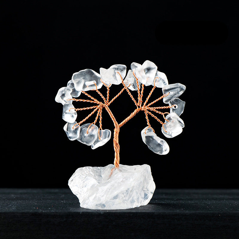 Giftoluck Natural Colorful Crystal Gravel Feng Shui Tree