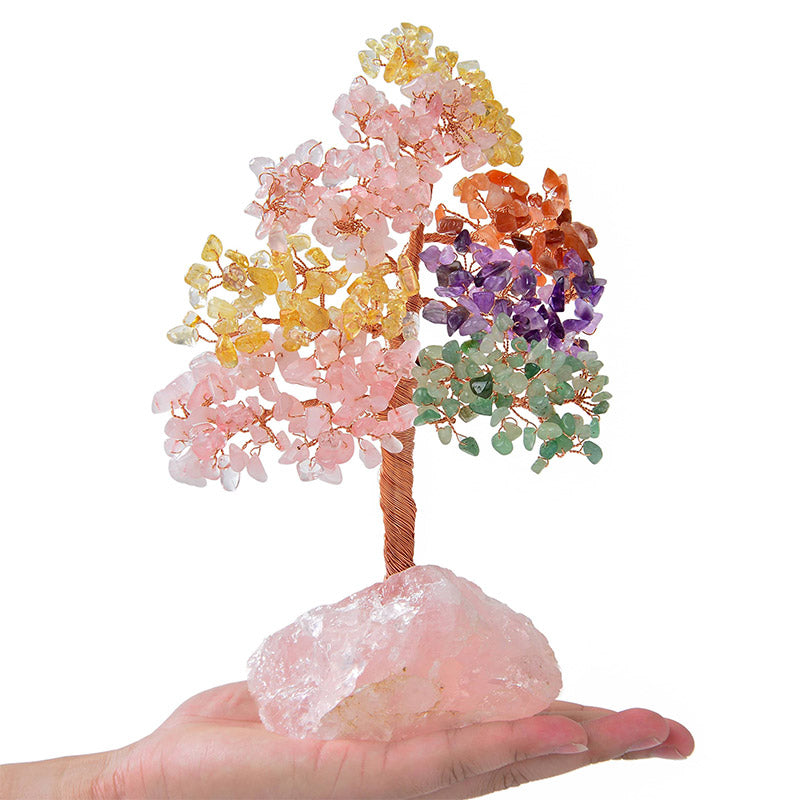 Giftoluck Bonsai Feng Shui Tree on Rose Quartz Base