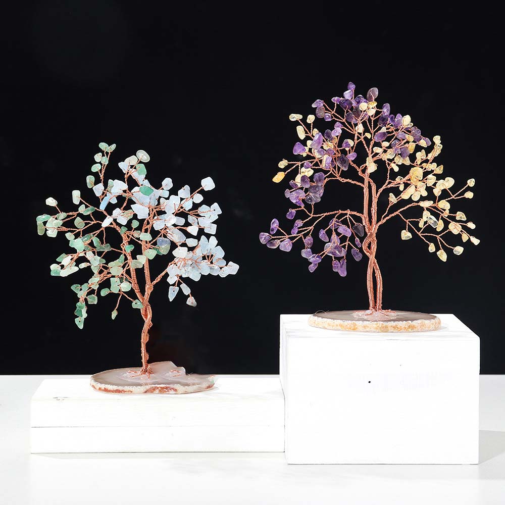 GiftoLuck Natural Crystal Stone Feng Shui Tree