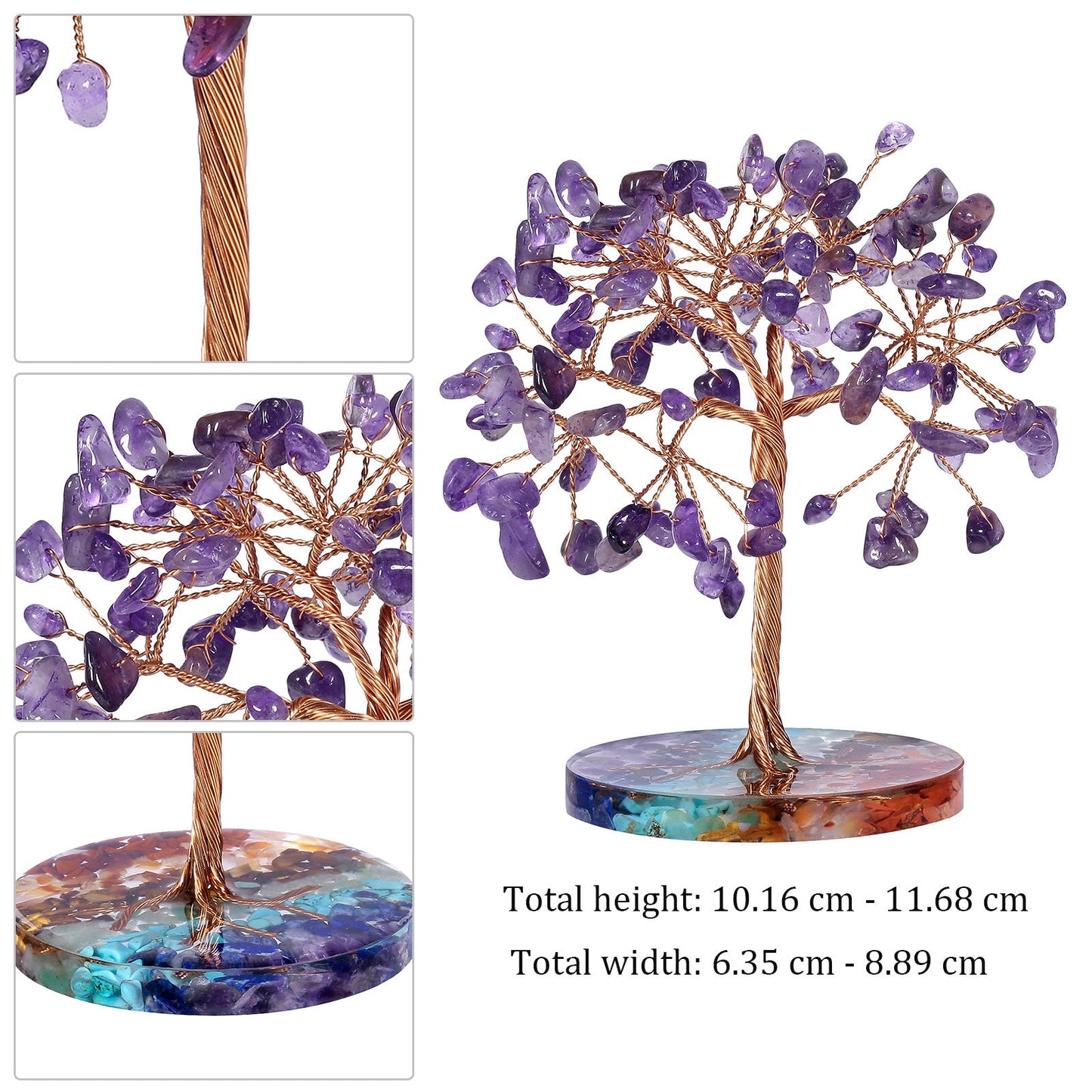 Giftoluck Chakra Gravel Round Base Feng Shui Tree