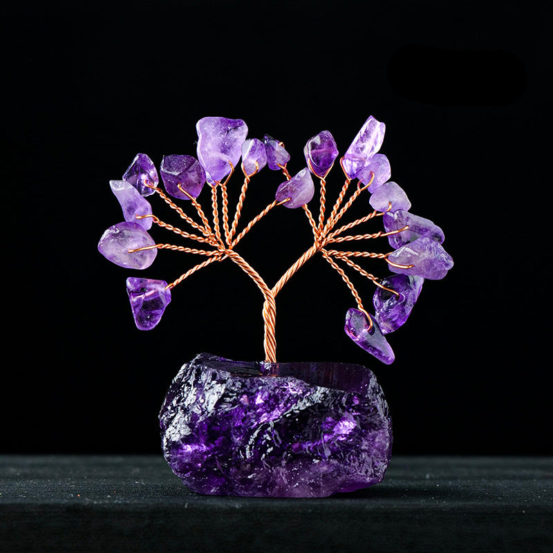 Giftoluck Natural Colorful Crystal Gravel Feng Shui Tree