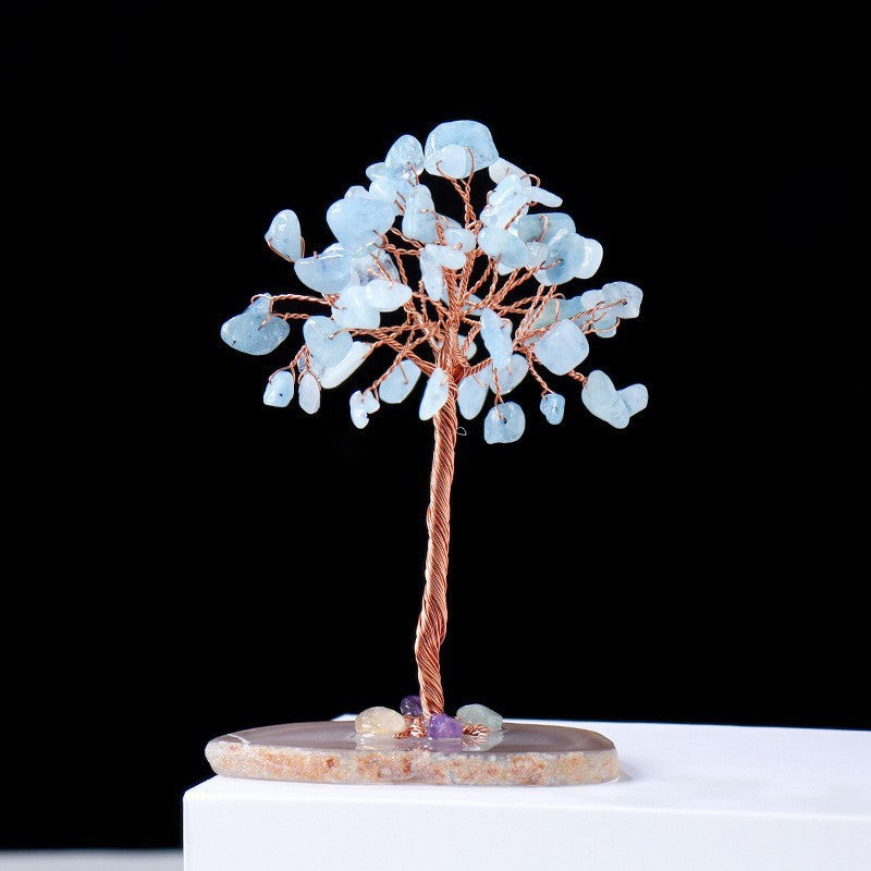 Giftoluck Natural Colorful Crystal Gravel Feng Shui Tree