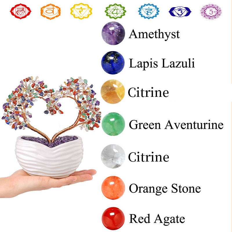 GiftoLuck Chakra Natural Crystal Stone Feng Shui Tree