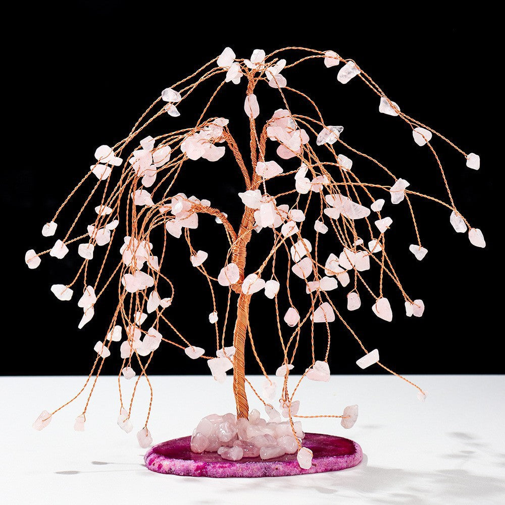 Giftoluck Natural Colorful Crystal Gravel Feng Shui Tree