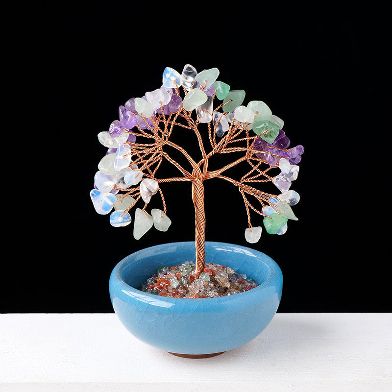 Giftoluck Gravel Crystal Gemstone Home Decoration Feng Shui Tree