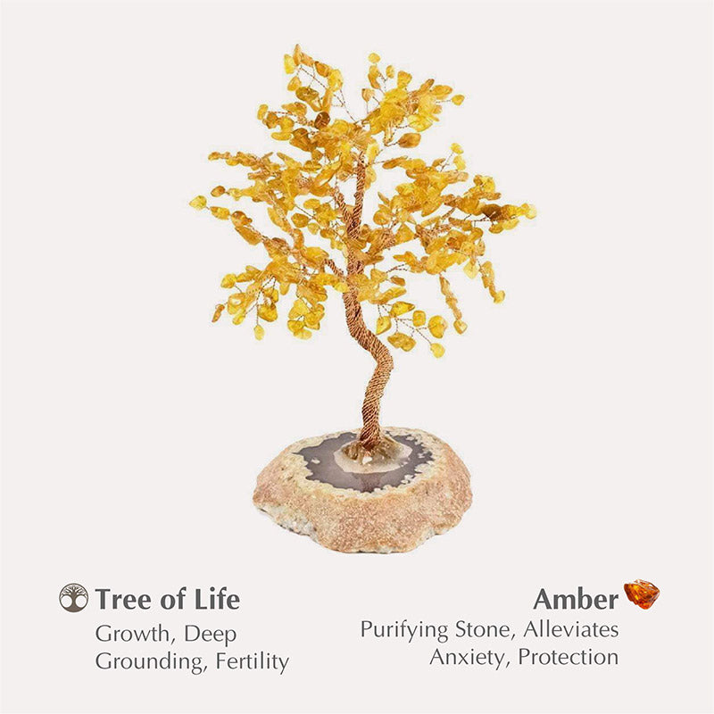 Giftoluck Protection Amber Feng Shui Tree