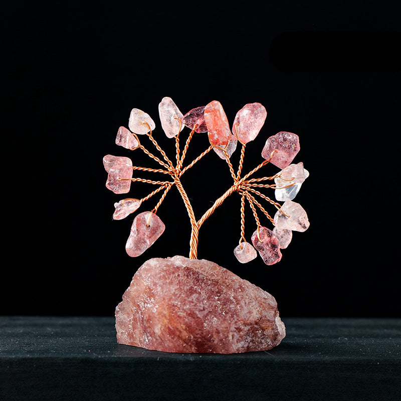 Giftoluck Natural Colorful Crystal Gravel Feng Shui Tree