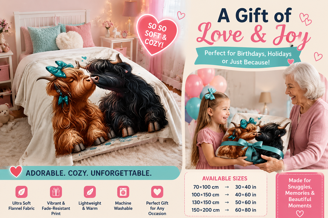 💕 Why Highland Cow Blankets Are Trending Across America？