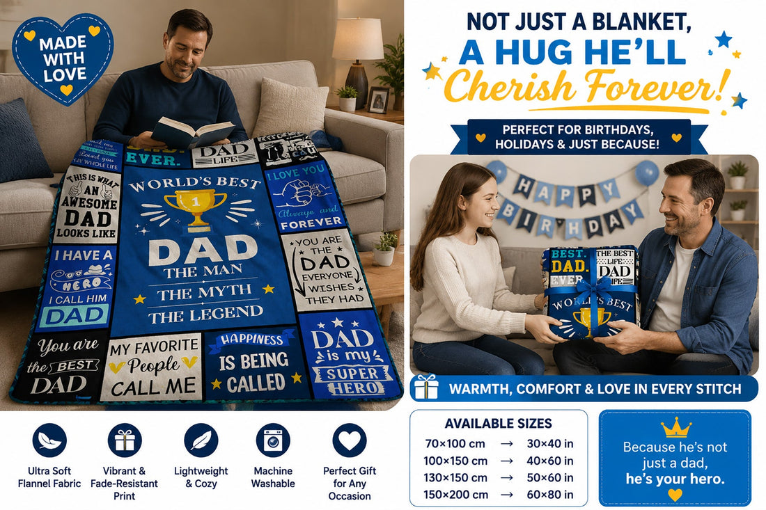 🧑‍💙 “To My Dad” Flannel Blanket – A Meaningful Father’s Day & Birthday Gift Full of Love, Comfort, and Warm Memories