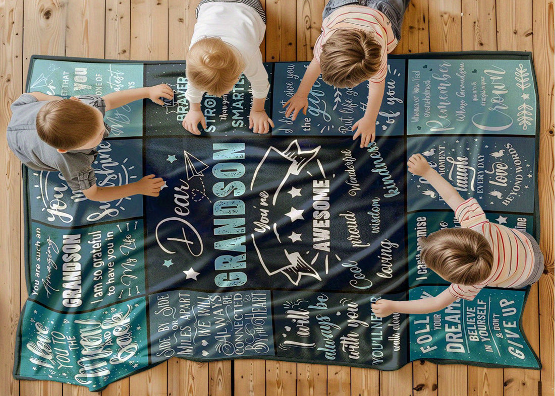 ✨Wrap Your Grandson in Love with the “To My Grandson” Flannel Blanket by Giftoluck