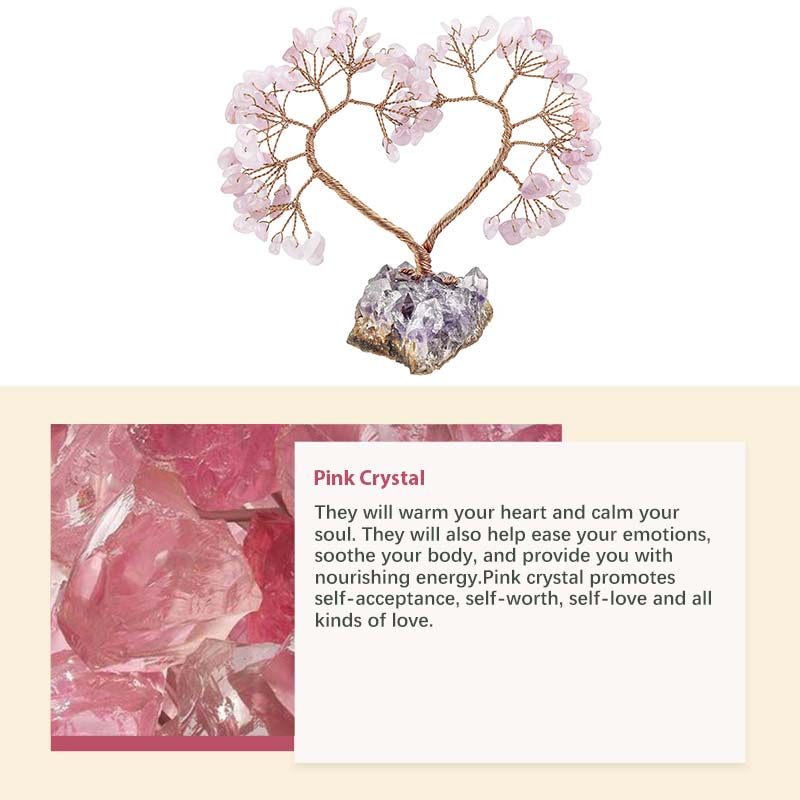 GiftoLuck Natural Crystal Stone Love Feng Shui Tree