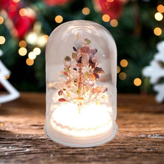 GiftoLuck Christmas Tree Crystal Stone Night Light Decoration