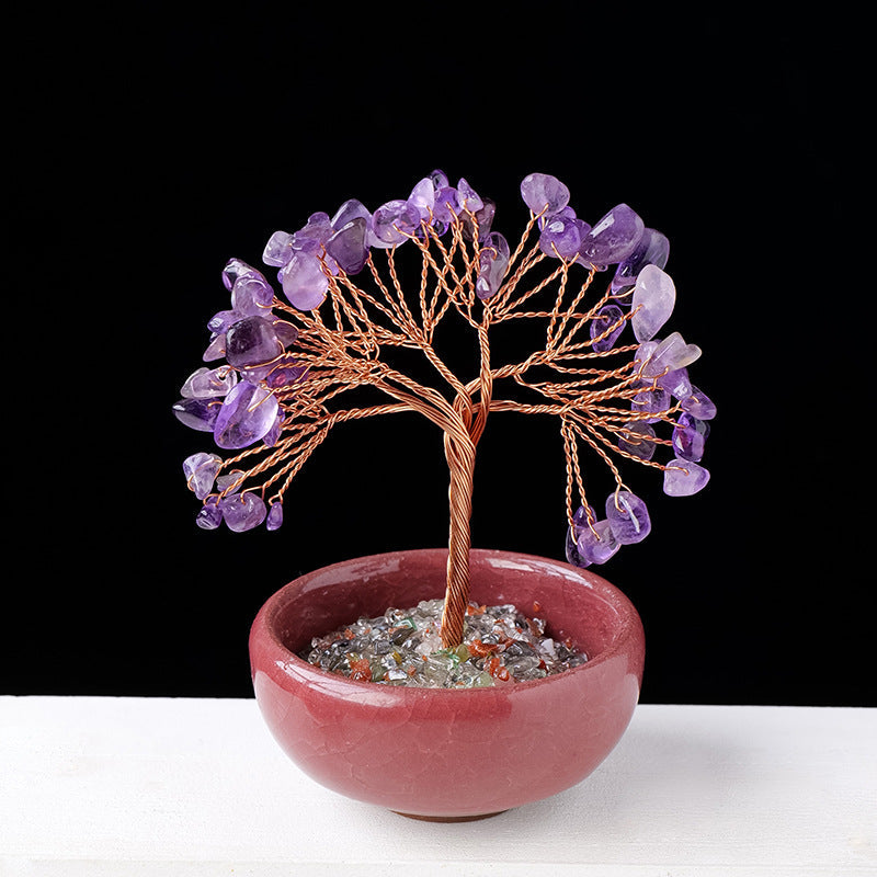 Giftoluck Gravel Crystal Gemstone Home Decoration Feng Shui Tree