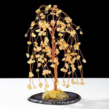 Giftoluck Natural Colorful Crystal Gravel Feng Shui Tree