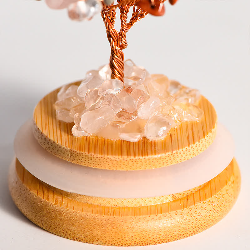 GiftoLuck Natural Crystal Gravel Glass Cover Feng Shui Tree