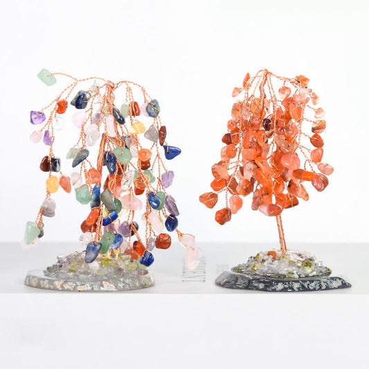 GiftoLuck Natural Crystal Base Willow Feng Shui Tree