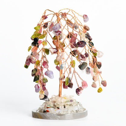 GiftoLuck Natural Crystal Base Willow Feng Shui Tree
