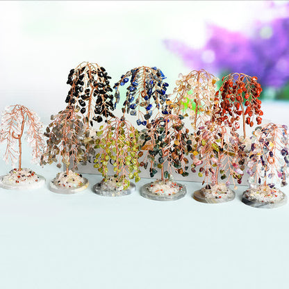 GiftoLuck Natural Crystal Base Willow Feng Shui Tree