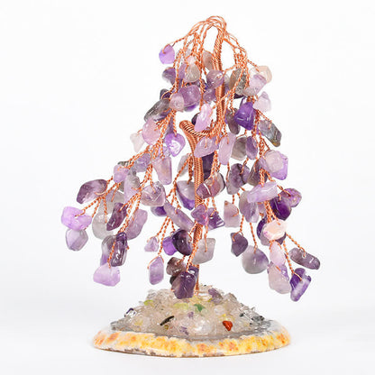 GiftoLuck Natural Crystal Base Willow Feng Shui Tree