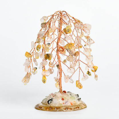GiftoLuck Natural Crystal Base Willow Feng Shui Tree