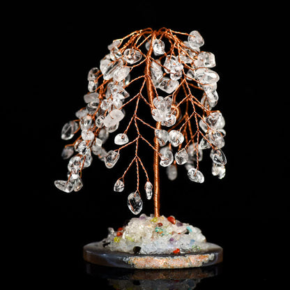 GiftoLuck Natural Crystal Base Willow Feng Shui Tree