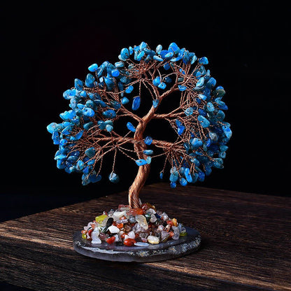 GiftoLuck Colored Agate Gravel Base Feng Shui Tree