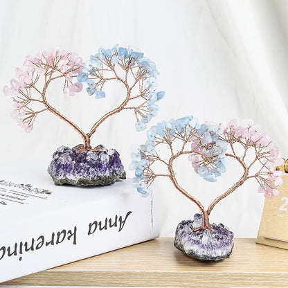 GiftoLuck Natural Crystal Stone Love Feng Shui Tree