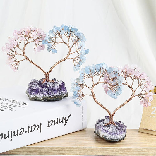 GiftoLuck Natural Crystal Stone Love Feng Shui Tree