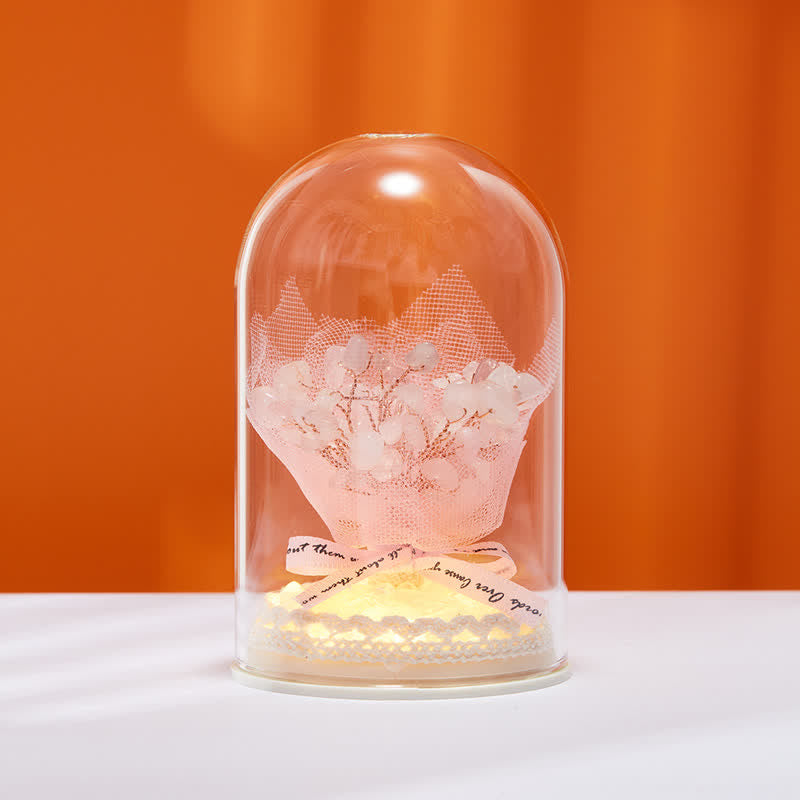 Giftoluck Natural Crystal Glass Cover Feng Shui Tree Decoration