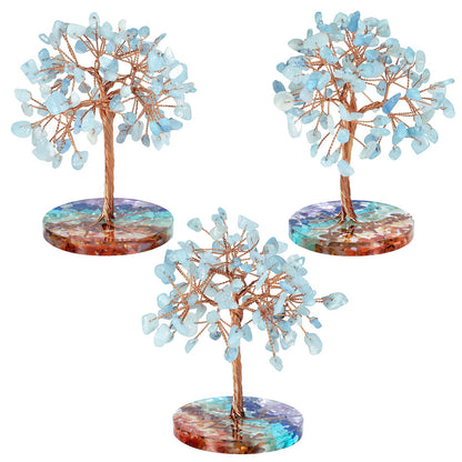 Giftoluck Chakra Gravel Round Base Feng Shui Tree
