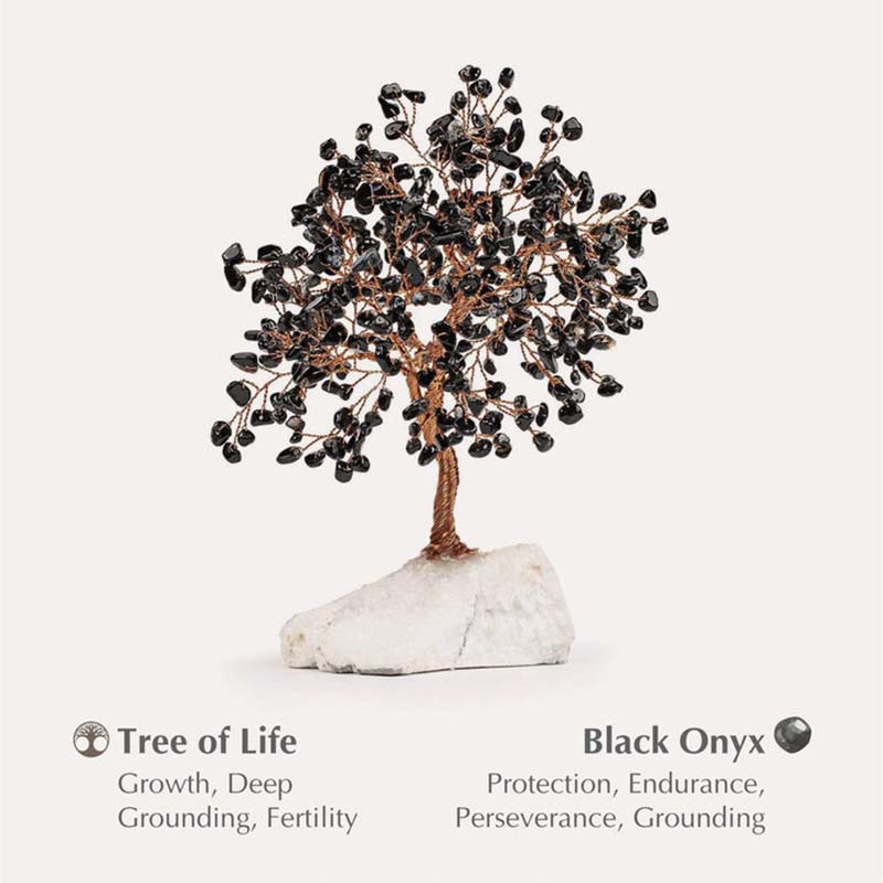 Giftoluck Spiritual Awakening - Black Onyx Feng Shui Tree
