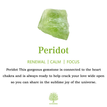 Giftoluck Peridot Natural Gemstone Feng Shui Tree with Agate Base