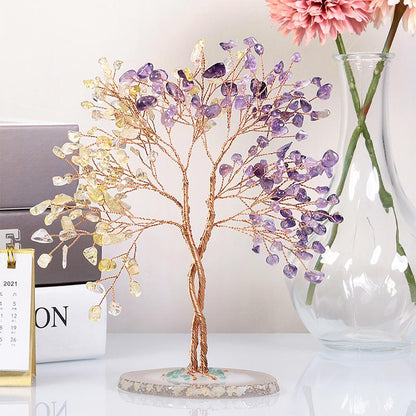GiftoLuck Natural Crystal Stone Feng Shui Tree
