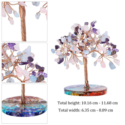 Giftoluck Chakra Gravel Round Base Feng Shui Tree