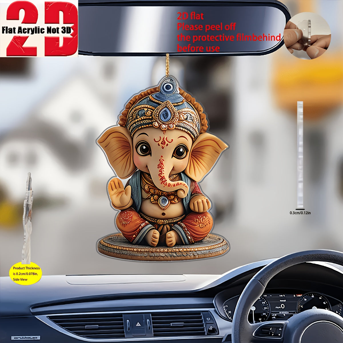 2D Flat Acrylic Gandhi Deity Statue