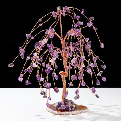 Giftoluck Natural Colorful Crystal Gravel Feng Shui Tree