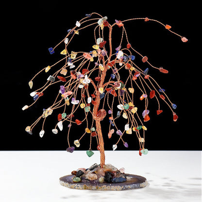 Giftoluck Natural Colorful Crystal Gravel Feng Shui Tree