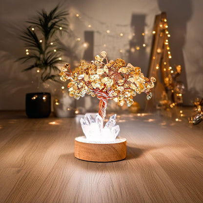 Giftoluck Citrine Crystal Feng Shui Tree Lamp