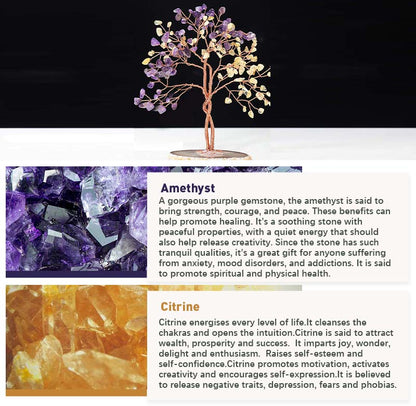 GiftoLuck Natural Crystal Stone Feng Shui Tree