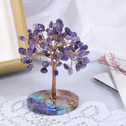 Giftoluck Chakra Gravel Round Base Feng Shui Tree