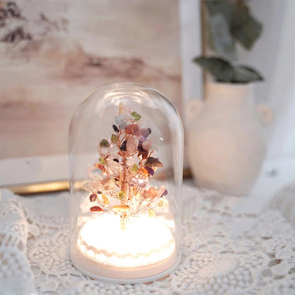 GiftoLuck Christmas Tree Crystal Stone Night Light Decoration
