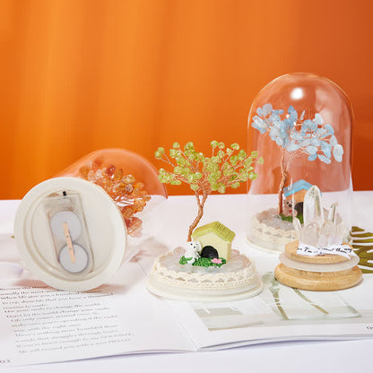 Giftoluck Natural Crystal Glass Cover Feng Shui Tree Decoration