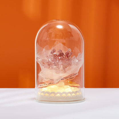 Giftoluck Natural Crystal Glass Cover Feng Shui Tree Decoration